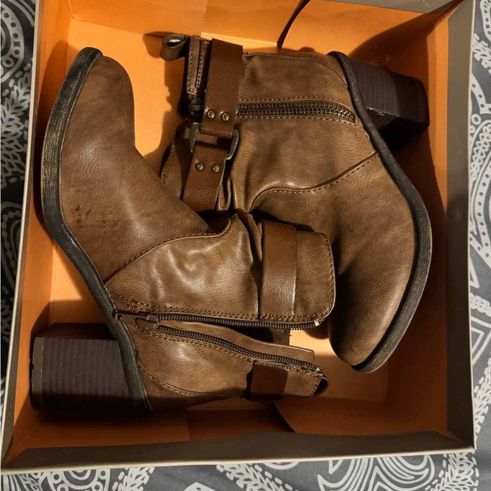 Blowfish Brown Ankle Boots with Buckle
